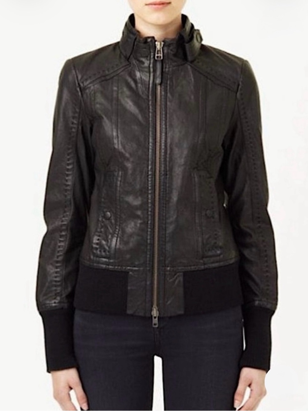 Mackage for Aritzia lambskin leather bomber jacket - XS - Black